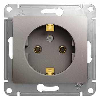 Розетка одинарная Glossa SE с заземлением платина в Хабаровске