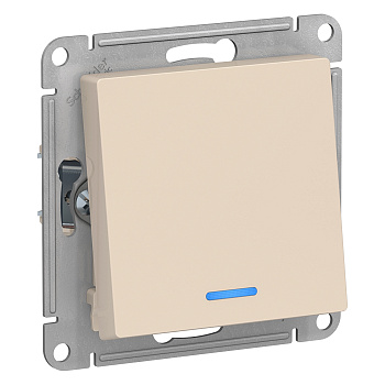 Переключатель одноклавишный AtlasDesign SE с подсветкой бежевый в Хабаровске