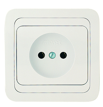 Розетка одинарная МИМОЗА MAKEL белая в Хабаровске