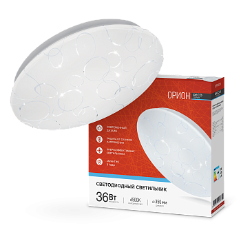 Светильник светодиодный серии DECO ОРИОН 36Вт 230В 6500К 3240Лм 380х55мм IN HOME в Хабаровске