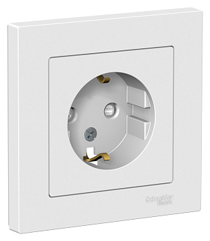 Розетка одинарная AtlasDesign SE с з/к со шторками лотос в сборе ATN001344 в Хабаровске