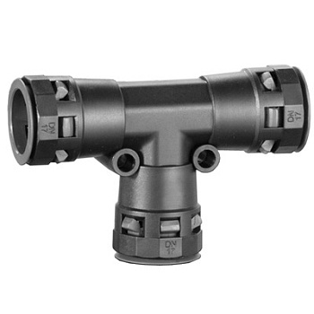 Тройник DN 23/23/23 мм, полиамид, цвет черный DKC в Хабаровске