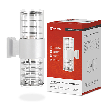 Светильник уличный настенный двусторонний НБУ ART-2хA60-WH алюминиевый белый IP54 IN HOME в Хабаровске