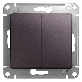Выключатель двухклавишный Glossa SE сиреневый туман в Хабаровске