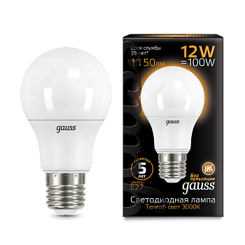 Лампа светодиодная LED-A60 12Вт E27 3000K 1150Лм Black GAUSS в Хабаровске