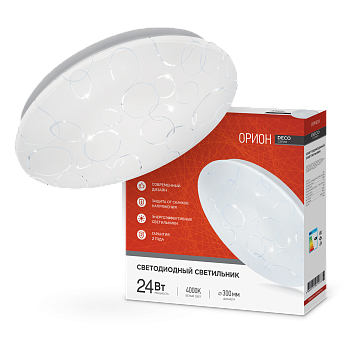 Светильник светодиодный серии DECO ОРИОН 24Вт 230В 4000К 2160Лм 330х55мм IN HOME в Хабаровске