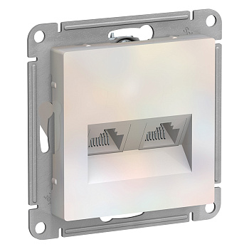 Розетка двойная компьютерная AtlasDesign SE RJ45+RJ45 жемчуг в Хабаровске