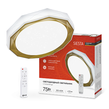Светильник светодиодный COMFORT SIESTA 75Вт 230В 3000-6500K 6000Лм 520x90мм с пультом ДУ IN HOME в Хабаровске