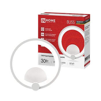 Светильник светодиодный ELEGANT BLISS-WH 30Вт 230В 3000-6500K 2400Лм STEP COLOR белый IN HOME в Хабаровске