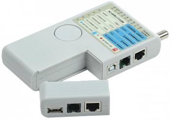 ITK Тестер для витой пары 4в1 RJ45/RJ11/BNC/USB с элементом питания в Хабаровске