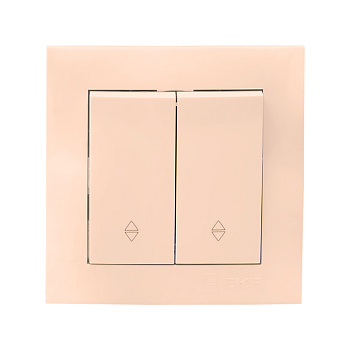 Валенсия выключатель 2-клавишный 10А кремовый проходной EKF PROxima в Хабаровске