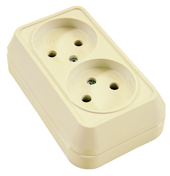 Розетка двойная накладная MAKEL крем в Хабаровске