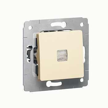 Выключатель одноклавишный CARIVA Legrand с подсветкой крем в Хабаровске