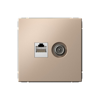 ARTGALLERY РОЗЕТКА двойная ТВ + компьютерная RJ45, кат. 5Е, ПЕСОЧНЫЙ в Хабаровске