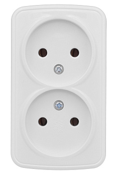 Розетка двойная НАКЛАДНАЯ Минск EKF белая в Хабаровске