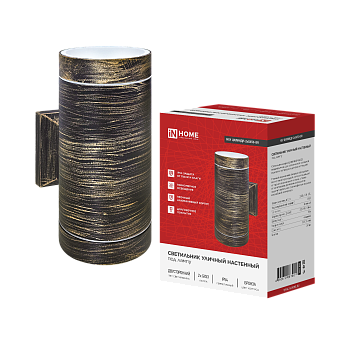 Светильник уличный настенный двусторонний НБУ ЦИЛИНДР-2xGX53-BR алюм бронза IP54 IN HOME в Хабаровске