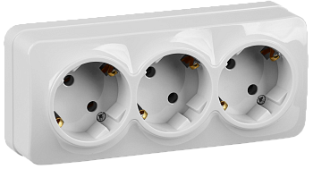 Розетка 3ая с з/к НАКЛАДНАЯ 16А GLORY белая РС23-3-ХБ IEK в Хабаровске