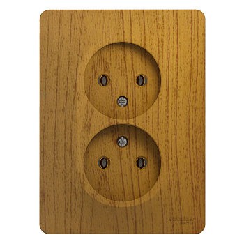 Розетка двойная Glossa SE дуб в сборе в Хабаровске