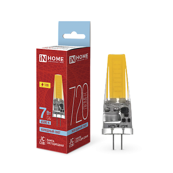 Лампа светодиодная LED-JC-COB 7Вт 12В G4 6500К 720Лм IN HOME в Хабаровске