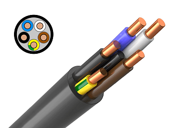 Кабель ВВГ нг(А)-LS 5х1,5 ок (N, PE) - 0,66кВ ГОСТ 31996-2012 Кабэкс в Хабаровске