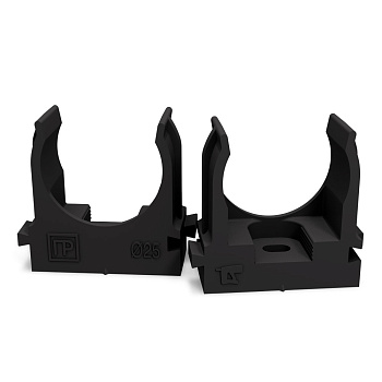 Крепеж-клипса для труб для прямого монтажа черная 25 мм Промрукав в Хабаровске