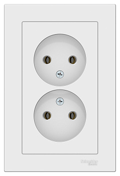 Розетка двойная AtlasDesign SE белая в сборе в Хабаровске