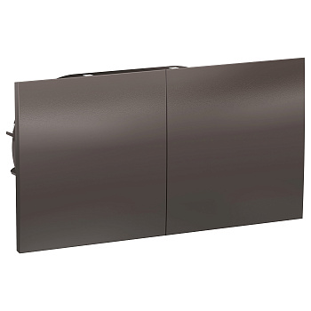 Розетка двойная AtlasDesign SE с заземлением со шторками со сдвижной крышкой в сборе мокко в Хабаровске