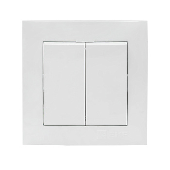 Выключатель двухклавишный Валенсия EKF белый в Хабаровске