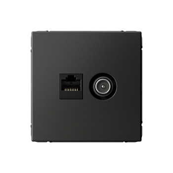 ARTGALLERY РОЗЕТКА двойная ТВ + компьютерная RJ45, кат. 5Е, БАЗАЛЬТ в Хабаровске