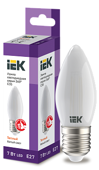 Лампа LED C35 свеча матовая 7Вт 230В 3000К E27 серия 360° IEK в Хабаровске