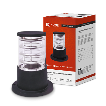 Светильник уличный напольный НБУ ART-PS-1xA60-BL алюминиевый 300мм черный IP54 IN HOME в Хабаровске