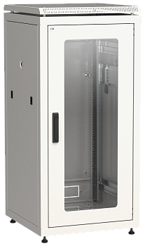 ITK Шкаф сетевой 19" LINEA N 24U 600х600 мм стеклянная передняя дверь серый в Хабаровске