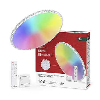 Светильник светодиодный NEO MYSTERY-125RGB-WH 125Вт 230В 3000-6500K 10000Лм 465x70мм пульт ДУ белый IN HOME в Хабаровске