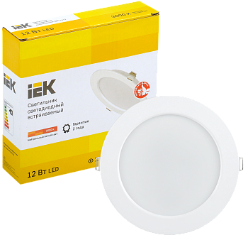 Светильник LED ДВО 1613 белый круг 12Вт 3000К IP20 IEK в Хабаровске