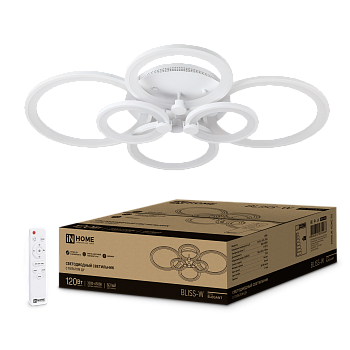 Светильник светодиодный ELEGANT BLISS-W 120Вт 230В 3000-6500K 8400Лм 780х550х130мм c пультом ДУ белый IN HOME в Хабаровске