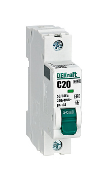 Автоматический выключатель DEKraft ВА-103 1Р 20А 6кА х-ка C в Хабаровске