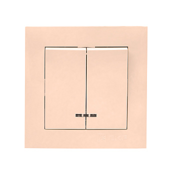 Валенсия выключатель 2-клавишный 10А кремовый с индикатором EKF PROxima в Хабаровске