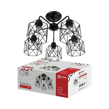 Люстра под лампу LOFT ATIKO-СN-5E27R-BL 5хЕ27 черный IN HOME в Хабаровске