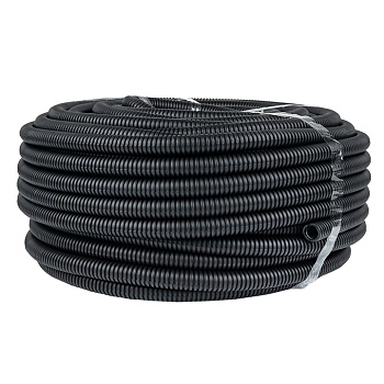 Труба гофрированная ПНД с протяжкой d=25 мм (75 м) черная Plast EKF в Хабаровске