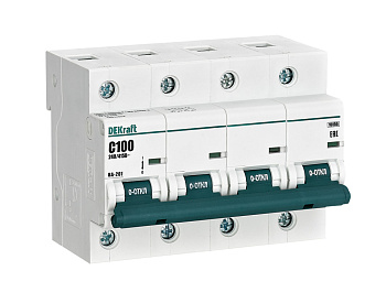 Автоматический выключатель DEKraft ВА-201 4Р 100А 10кА х-ка С в Хабаровске