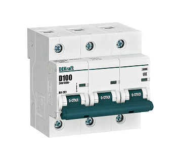 Автоматический выключатель DEKraft ВА-201 3Р100А 10кА х-ка D в Хабаровске