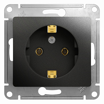 Розетка одинарная Glossa SE с заземлением антрацит в Хабаровске