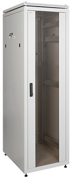 ITK Шкаф сетевой 19" LINEA N 42U 600х600 мм стеклянная передняя дверь серый в Хабаровске