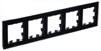 Рамка пятиместная AtlasDesign Nature SE стекло черная в Хабаровске