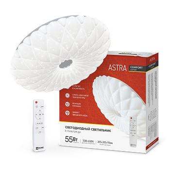Светильник светодиодный COMFORT ASTRA 55Вт 230В 3000-6500K 4400Лм 385x90мм с пультом ДУ IN HOME в Хабаровске