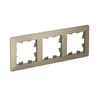 Рамка тройная AtlasDesign AIR SE шампань/дымчатая черная в Хабаровске