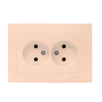 Валенсия розетка 2-местная б/з 10А кремовая с защитными шторками EKF PROxima в Хабаровске