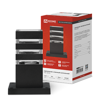 Светильник уличный напольный НБУ POLO-SP300-1xA60-BL алюминиевый 300мм черный IP54 IN HOME в Хабаровске