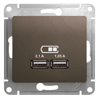 Розетка USB 2100 мА Glossa SE шоколад в Хабаровске