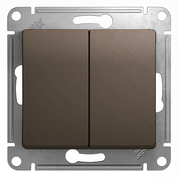 Выключатель двухклавишный Glossa SE шоколад в Хабаровске